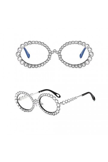 Lunettes de Soleil Strass Femmes ovales Bling Diamant Lunettes de Soleil Femmes Nuances Rondes, 9, Taille Unique