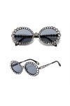 Lunettes de Soleil Strass Femmes ovales Bling Diamant Lunettes de Soleil Femmes Nuances Rondes, 1, Taille Unique