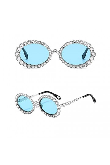 HCHES Lunettes de soleil strass femmes ovales bling diamant lunettes de soleil femmes nuances rondes, 8, taille unique