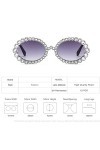 HCHES Lunettes de soleil strass femmes ovales bling diamant lunettes de soleil femmes nuances rondes, 8, taille unique