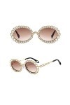 HCHES Lunettes de soleil strass femmes ovales bling diamant lunettes de soleil femmes nuances rondes, 5, taille unique