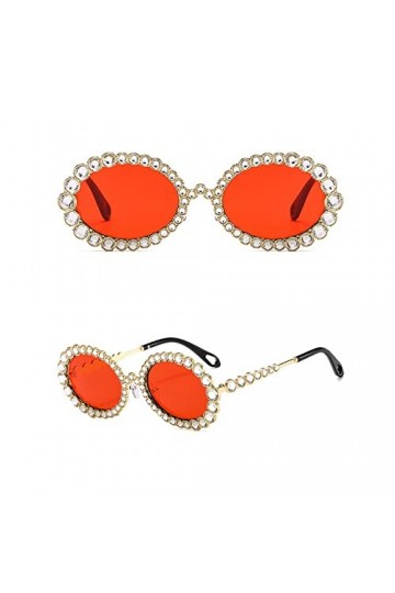 HCHES Lunettes de soleil strass femmes ovales bling diamant lunettes de soleil femmes nuances rondes, 6, taille unique