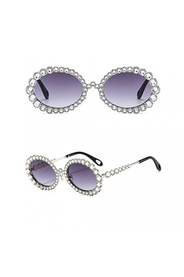 HCHES Lunettes de soleil strass femmes ovales bling diamant lunettes de soleil femmes nuances rondes, 4, taille unique