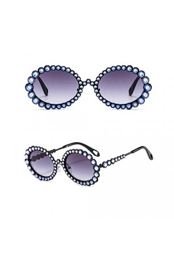 HCHES Lunettes de soleil strass femmes ovales bling diamant lunettes de soleil femmes nuances rondes, 3, taille unique