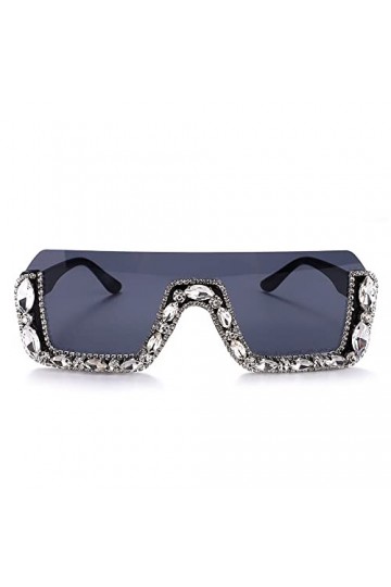 HPIRME Lunettes de soleil sans monture femmes hommes strass rectangle lunettes de soleil lunettes femme lunettes UV400, 1, ta