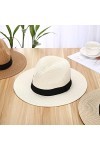 EightSpace Chapeau Panama pour Homme et Femme, Chapeau de Soleil UV, Chapeau de Paille Large, Chapeau Fedora, Chapeau dété d