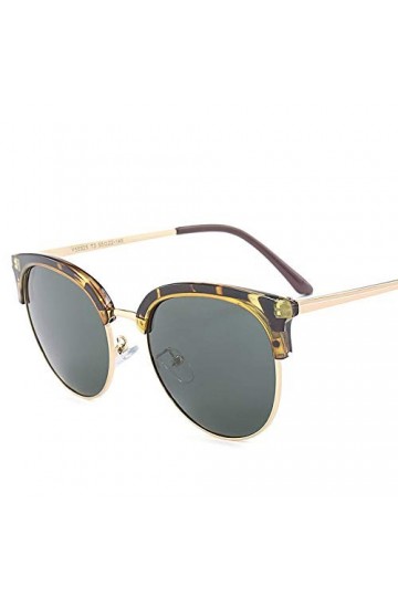 NIUASH Lunettes de Soleil polarisées Lunettes de Soleil Rondes pour Femmes Semi-sans Monture Lunettes de Soleil rétro dégradé