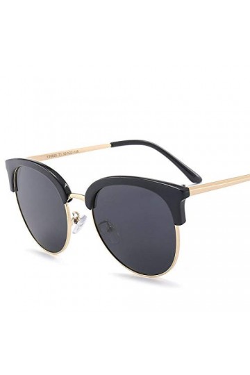 NIUASH Lunettes de Soleil polarisées Lunettes de Soleil Rondes pour Femmes Semi-sans Monture Lunettes de Soleil rétro dégradé