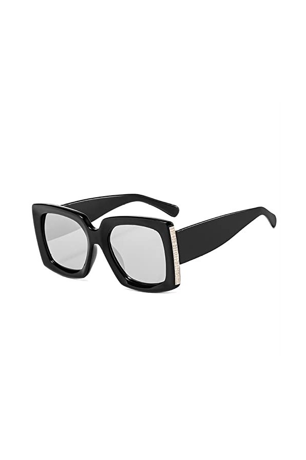 HCHES Rétro carré grandes lunettes de soleil femmes Designer Cool Sexy Vintage noir surdimensionné lunettes de soleil hommes 