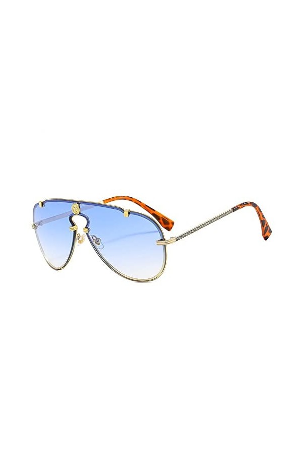 HCHES Lunettes de soleil en alliage une pièce vintage pour femmes lunettes de soleil dégradées hommes conduite lunettes dame 