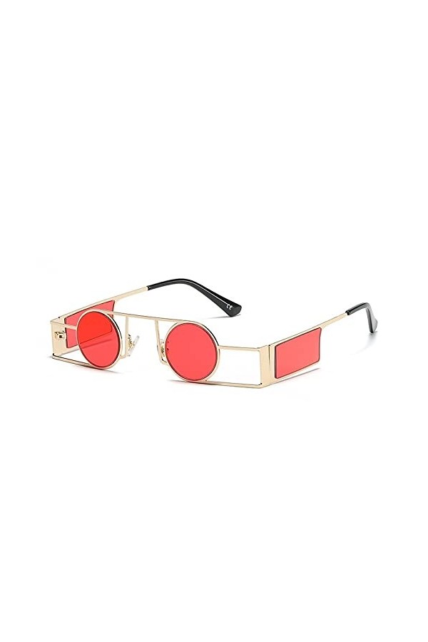 HPIRME Lunettes de soleil punk rondes pour hommes Lunettes de soleil Steampunk Femmes Retro Shades Vasos Decorativos Gafas De