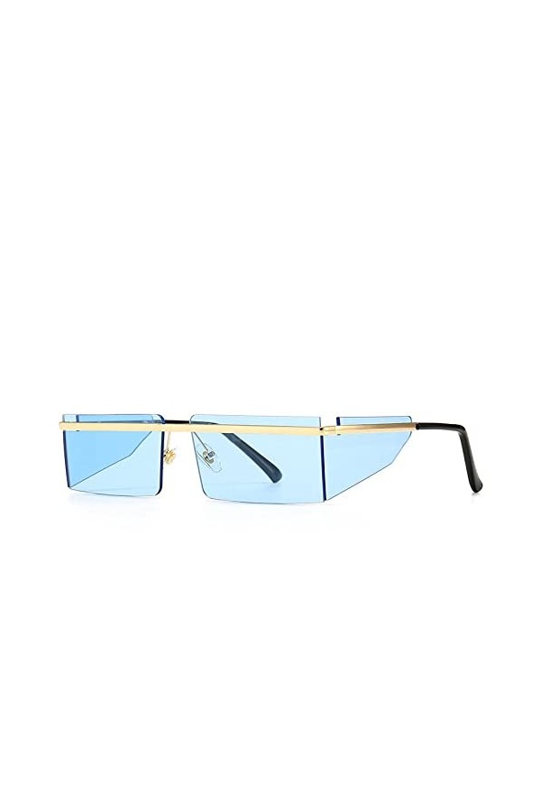 Lunettes de soleil carrées sans cadre à quatre lentilles Hommes Femmes Nuances UV400 Lunettes vintage, 4, taille unique