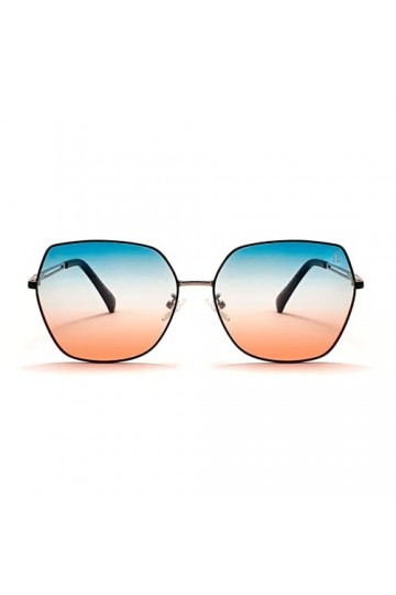 BalRoyal Lunettes de soleil femme polarisées claires et argentées, verres surdimensionnés, filtre UV400