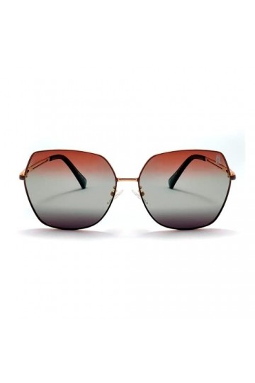 BalRoyal Lunettes de soleil pour femme polarisées claires et dorées, verres surdimensionnés, filtre UV400