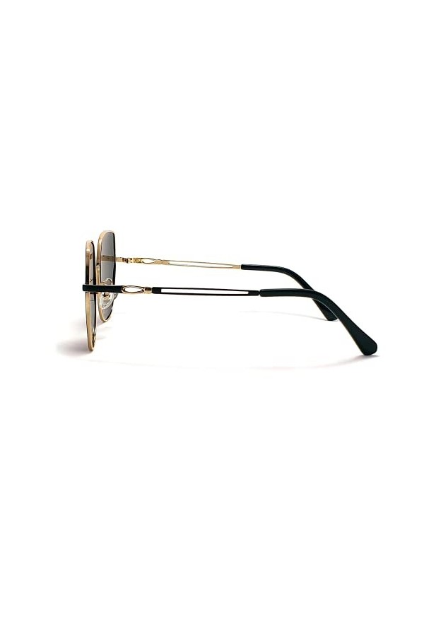 BalRoyal Lunettes de soleil pour femmes légères et polarisées noires, verres surdimensionnés, filtre UV400