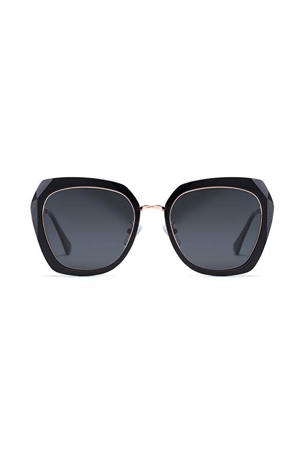 DUCO Subke DC1225 Lunettes de soleil polarisées pour femme - Noir -