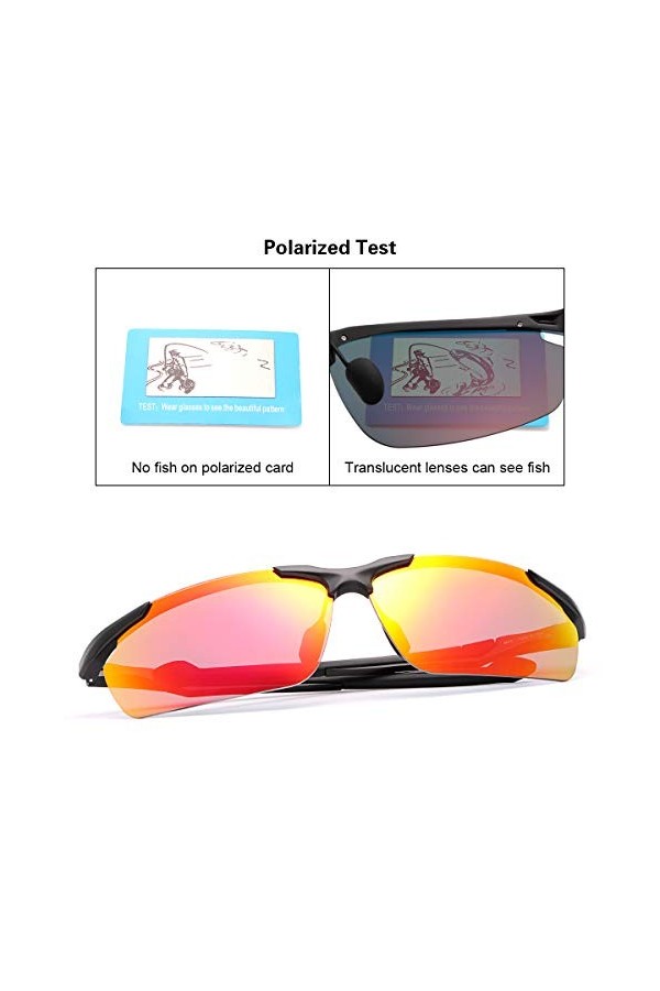 YIMI Lunettes de soleil polarisées de sport pour homme et femme pour cyclisme, conduite, pêche, golf, protection UV400, lunet