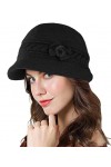 Adigaber Cloche Angola Robe Bonnet en Tricot Chaud Femme Hiver Élégant Chanvre Fleurs Béret Chapeau Casquettes avec Chapeau d