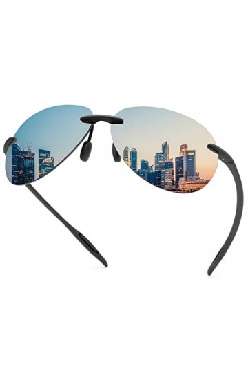 YIMI Lunettes de soleil polarisées pour hommes et femmes Lunettes de conduite sans monture UV400 Miroir de protection Lunette