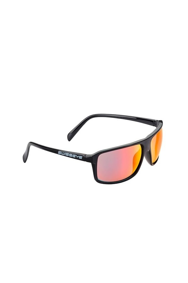 SWISSEYE Mixte Swiss Eye Kanjo Flex 2 Lunettes de Soleil de Sport, Noir Brillant, Taille Unique