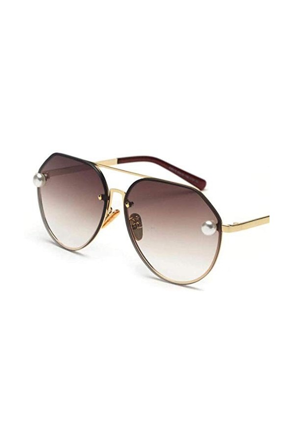 NIUASH Lunettes de Soleil polarisées Femmes Mode Vintage Lunettes De Soleil en Métal Gradient Lunettes De Soleil Femme Pilote