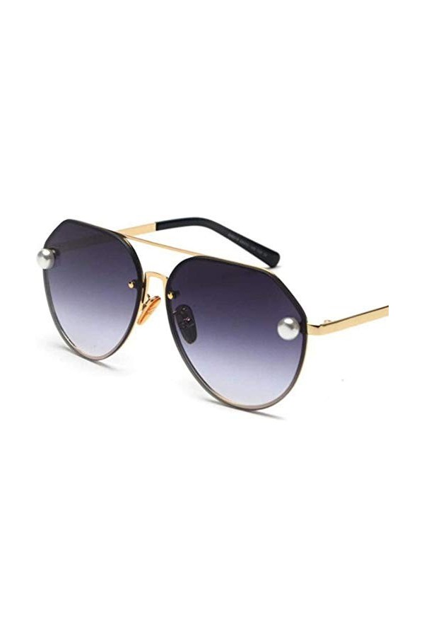 NIUASH Lunettes de Soleil polarisées Femmes Mode Vintage Lunettes De Soleil en Métal Gradient Lunettes De Soleil Femme Pilote