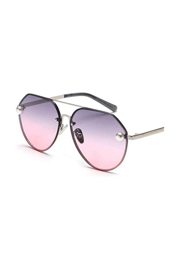 NIUASH Lunettes de Soleil polarisées Femmes Mode Vintage Lunettes De Soleil en Métal Gradient Lunettes De Soleil Femme Pilote