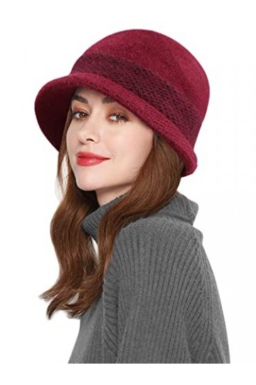Comilaka Femme Bonnet Tricot Français Béret Visière Casquette Chapeau Hiver