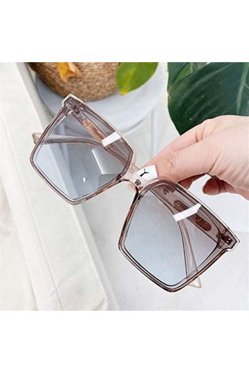 AUSUB Lunettes de soleil femme 2021 Fashion Retro Square Lunettes De Soleil Femme Homme Thé bleu Lunettes de soleil femmes Vi