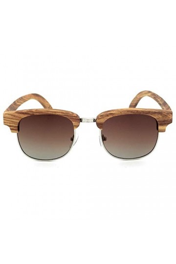 BXGZXYQ Lunettes de Soleil Demi-Monture en Bambou pour Hommes/Femmes, Lunettes polarisées Lunettes de Soleil polarisées Haut 