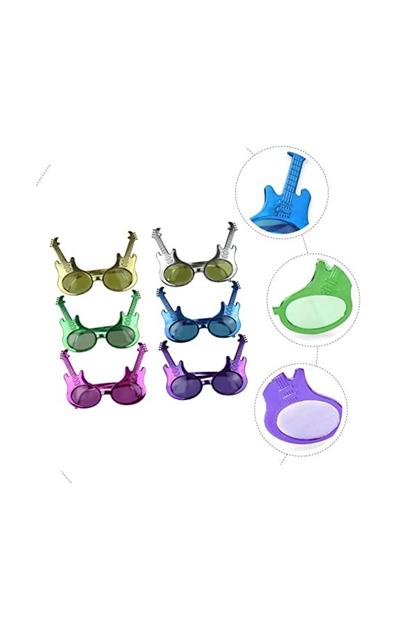 GALPADA 24 Pièces Lunettes Guitare Lunettes Amusantes Pour La Fête Accessoires États-unis Accessoires Photo Verres De Fête Dé