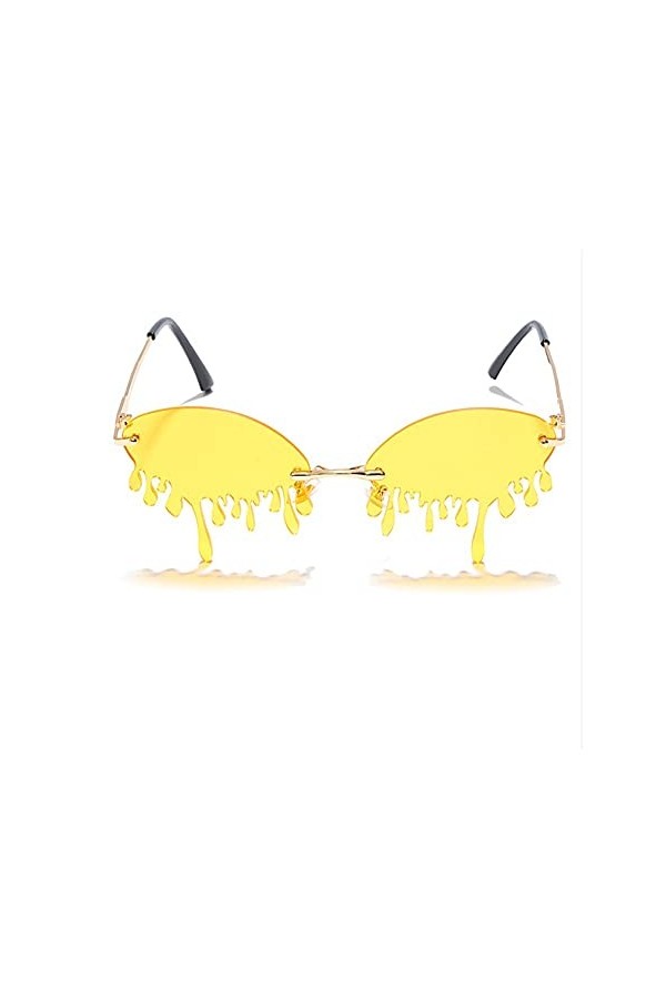 ZJH Lunettes de Soleil à la Mode pour Femmes Holess Irregular Party Sun Lunettes de Soleil Sun Lunettes de Soleil en métal Su