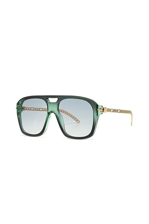 Lunettes de soleil carrées Vintage Shades Big Frame Lunettes de soleil pour femmes Hommes Lunettes UV400,4,Taille unique