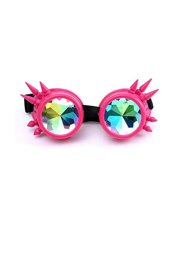 ZYIZEE Lunettes de Soleil Lunettes de Soleil Gothiques Steampunk Femmes Hommes Rivet kaléidoscope Lunettes Festival fête Cosp