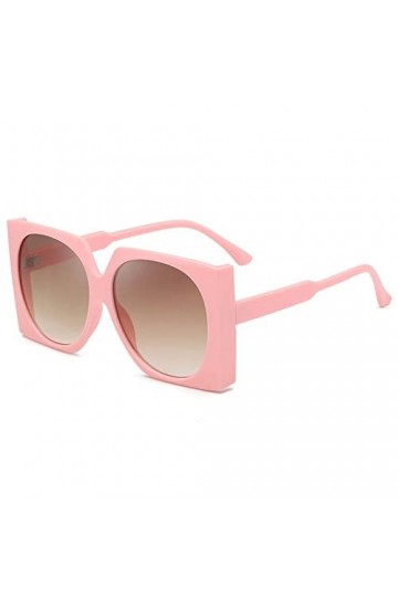 HCHES Lunettes de soleil carrées couleur bonbon pour femmes Lunettes de soleil dégradées Femme Nuances surdimensionnées Red P