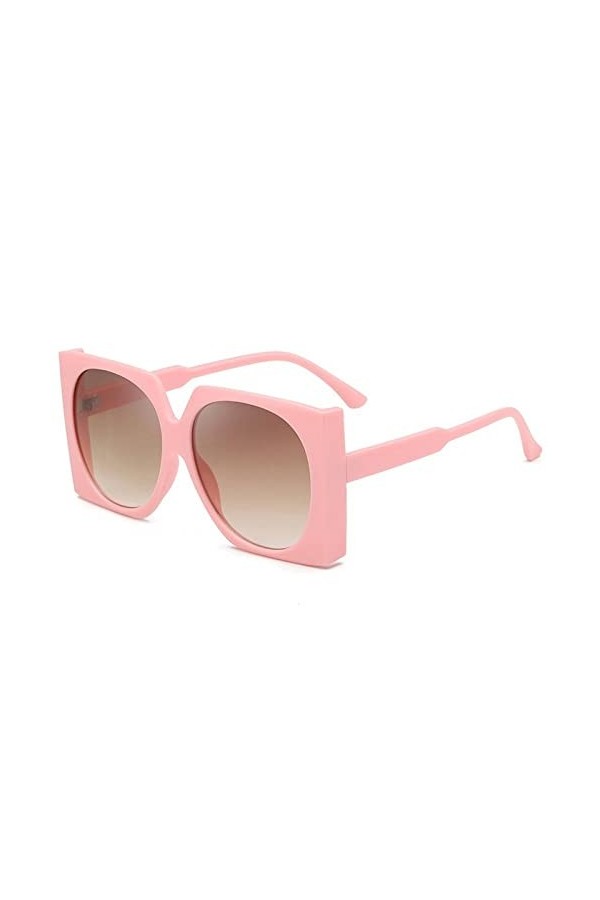 HCHES Lunettes de soleil carrées couleur bonbon pour femmes Lunettes de soleil dégradées Femme Nuances surdimensionnées Red P