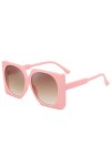 HCHES Lunettes de soleil carrées couleur bonbon pour femmes Lunettes de soleil dégradées Femme Nuances surdimensionnées Red P
