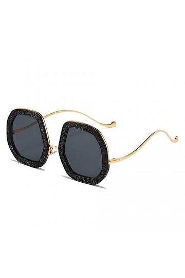 Lunettes de soleil en cristal for femmes, lunettes de soleil de styliste de luxe for femmes Color : C1 Black, Size : One siz