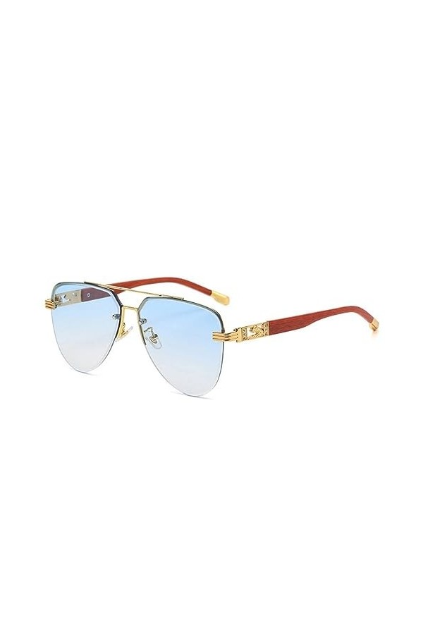 MUTYNE Lunettes de soleil ovales surdimensionnées sans monture Hommes Femmes Strass Lunettes de soleil sans cadre pour hommes