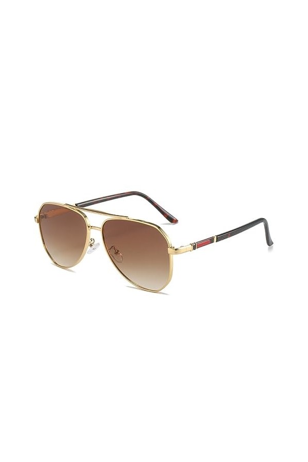 Lunettes de soleil Hommes Femmes Rétro Grande Taille Métal Dégradé Couleur Lunettes de Protection UV,4,Taille Unique