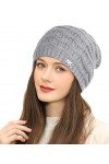 Superora Femmes Slouch Bonnet Tricot Béret épais avec Doublure Chaud Long Slouch Beanie