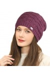 Superora Femmes Slouch Bonnet Tricot Béret épais avec Doublure Chaud Long Slouch Beanie