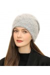 Adigaber Femme Slouch Beanie Bonnet Ample Bonnet Tricoté avec éclaboussures métalliques épais Taille Unique,Noir,N