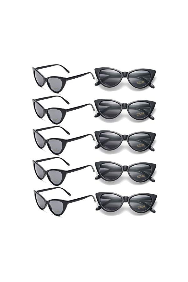 Lot de 10 lunettes de soleil œil de chat pour femme - Style rétro vintage - Monture en plastique, Lunettes de soleil Cateye N