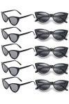 Lot de 10 lunettes de soleil œil de chat pour femme - Style rétro vintage - Monture en plastique, Lunettes de soleil Cateye N