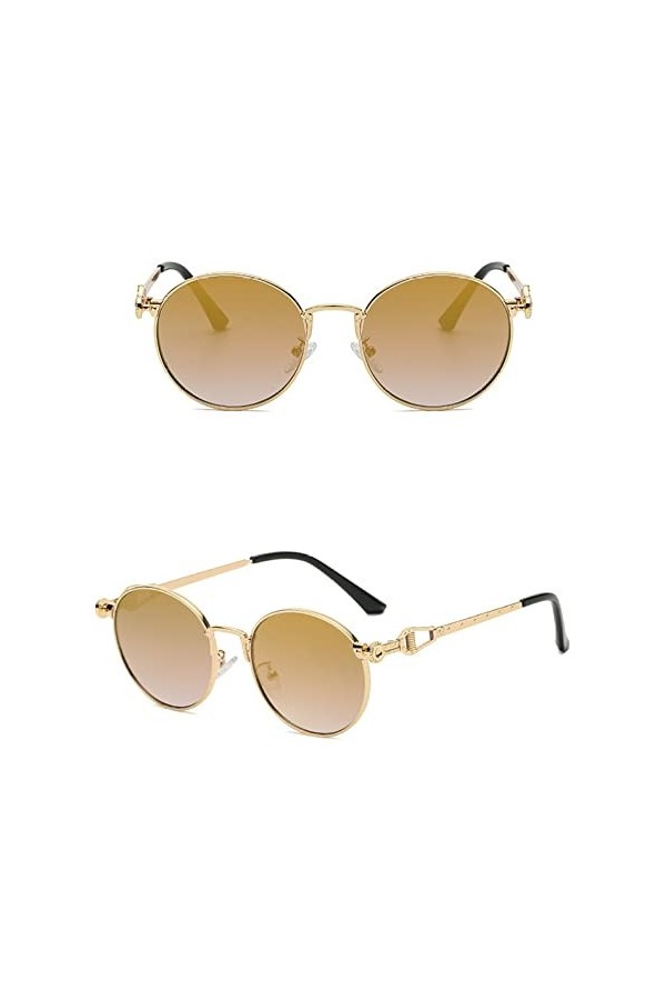 HCHES Lunettes de soleil rondes vintage femmes hommes rétro conduite lunettes de soleil femme mâle nuances lunettes lunettes 