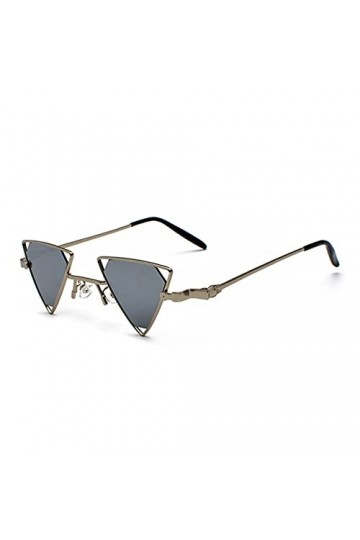 Vintage Punk Triangle Lunettes de Soleil Femmes Hommes Métal Cadre Steampunk Lunettes de Soleil Rétro Nuances, 7, Taille Uniq