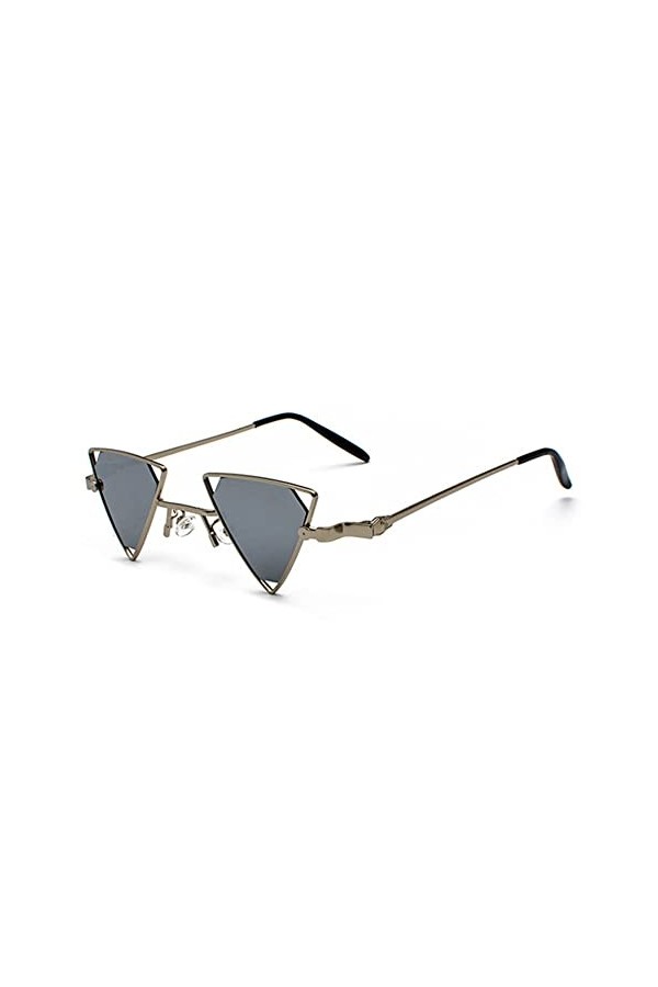Vintage Punk Triangle Lunettes de Soleil Femmes Hommes Métal Cadre Steampunk Lunettes de Soleil Rétro Nuances, 7, Taille Uniq