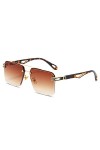 HCHES Lunettes de soleil sans monture hommes Vintage surdimensionnées lunettes de soleil femmes nuances Oculos De Sol UV400, 