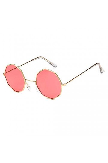 XINGYU Octagon Lunettes de Soleil pour Femmes Rond Miroir rétro Ovale Petites Lunettes de Soleil Jaune Bleu Femmes Rouge